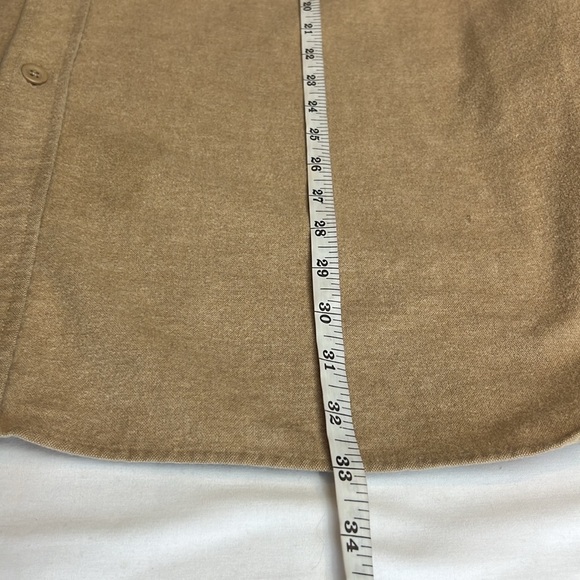 LL Bean Shirt Adult  XXL Tan Flannel Shacket Regular Fit Heavyweight - Picture 7 of 7